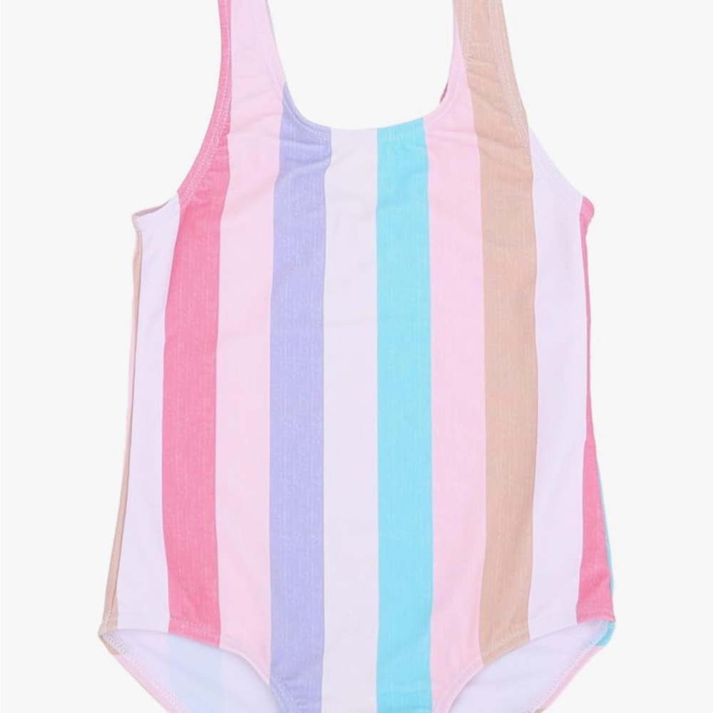 LIZENS Girls Striped Kids Swimsuit - Purple Butterfly 🦋